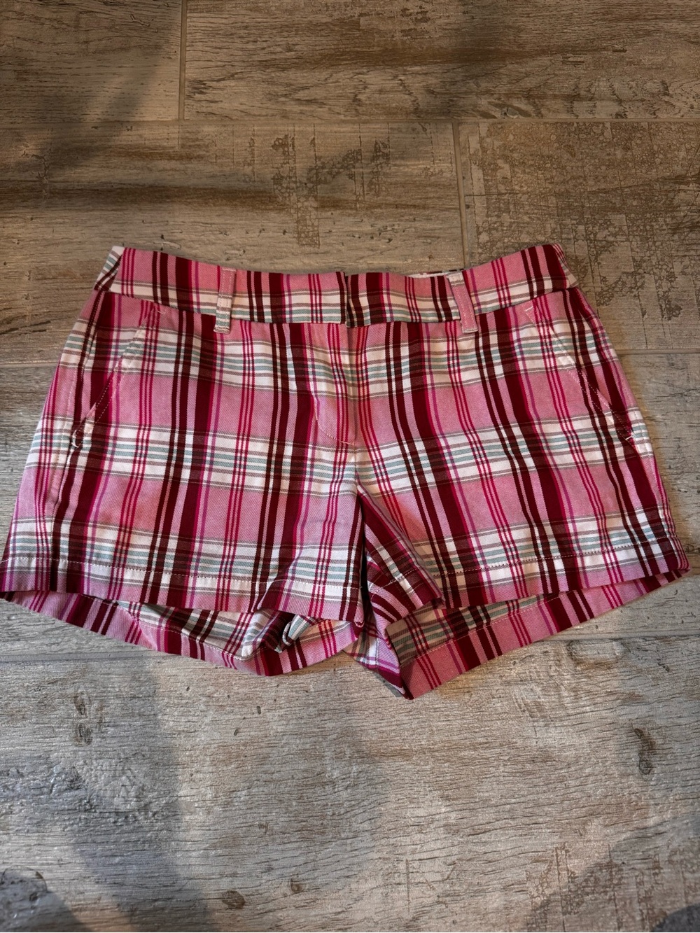 J. Crew Pink Y2K Plaid Shorts Size 4